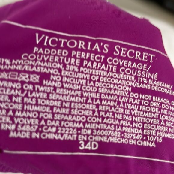 Victoria Secret Padded Perfect Coverage Bra Heather Purple 34D - Picture 9 of 13